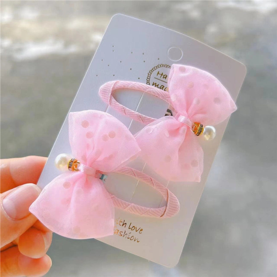 simple style bow knot cloth hair clip