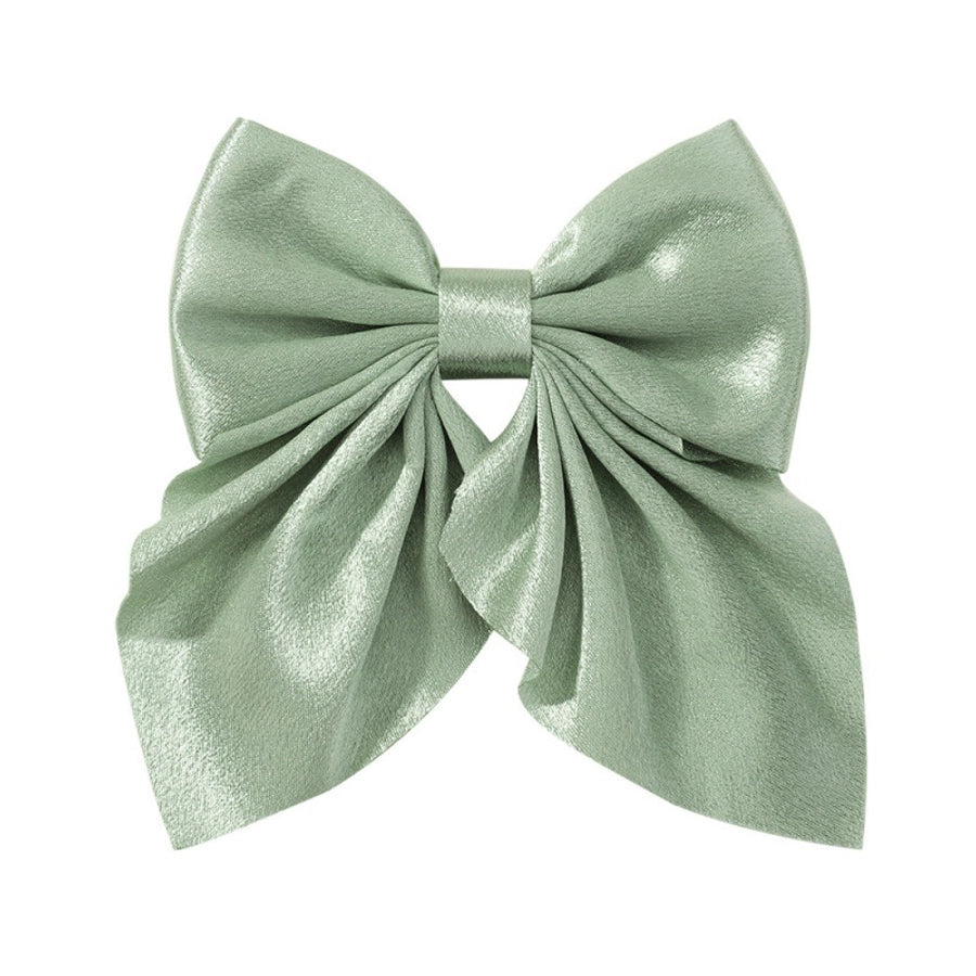 Girl'S Sweet IG Style Bow Knot Yao Ming Polyester Ribbed Band Hair Clip