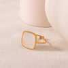 Jewelry Simple Style Commute Geometric 304 Stainless Steel Shell 18K Gold Plated Inlay Open Rings