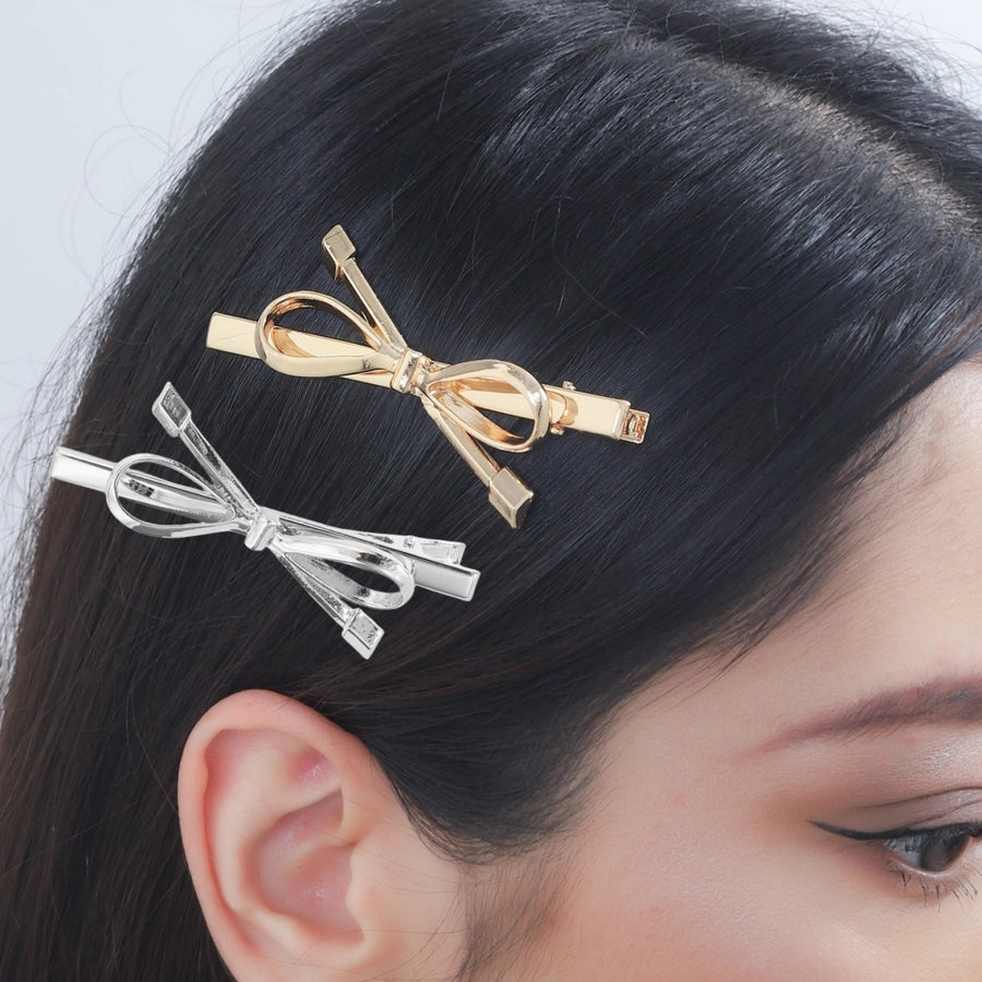 Women's Simple Style Bow Knot Metal Plating Hair Clip
