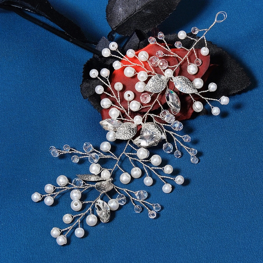 elegant princess lady flower artificial crystal artificial pearl hair band