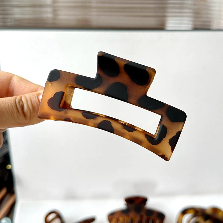 fashion geometric leopard plastic hollow out hair claws