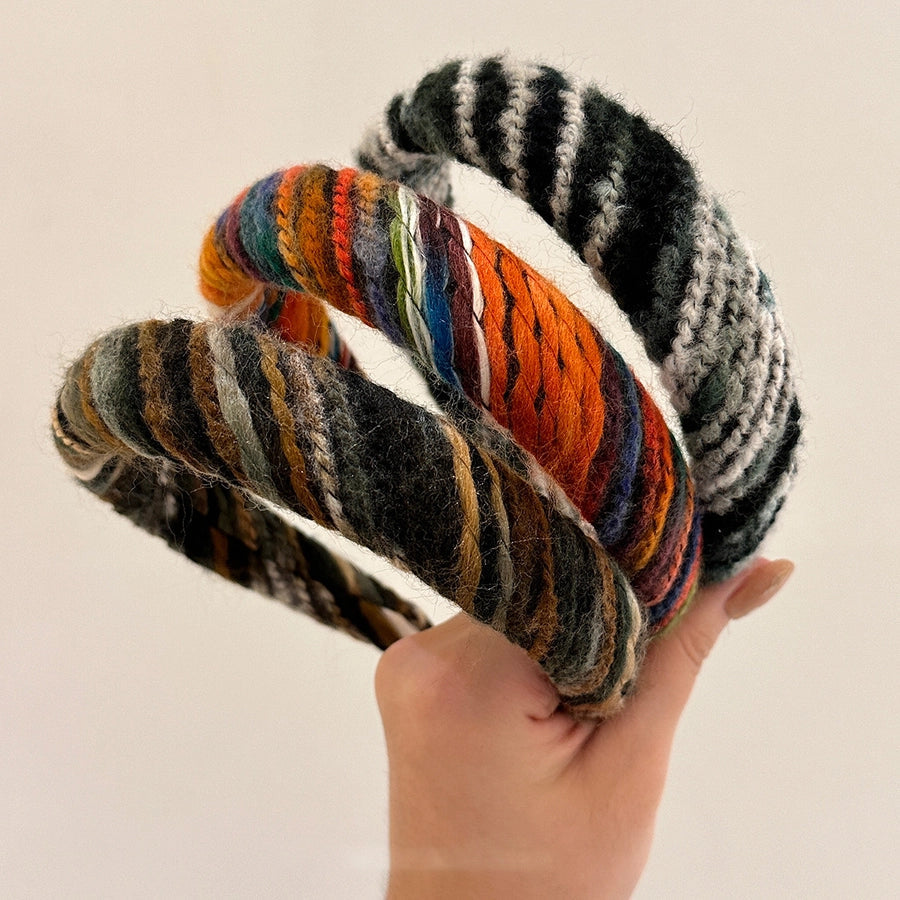 Women's Retro Colorful yarn Knit Hair Band