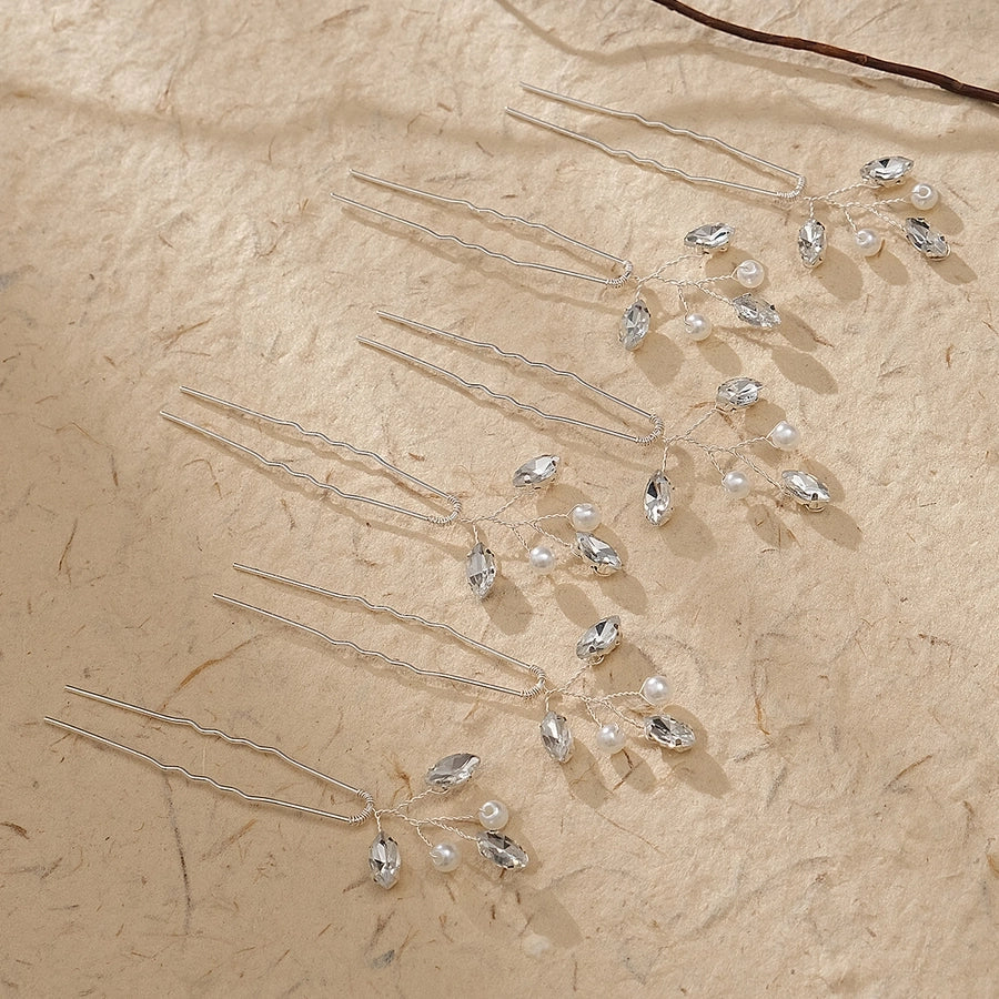 Antique U-shaped Hairpin Hair Accessories Simple Rhinestone Pin Hairpin Photography Portrait High-end Hair Hairpin