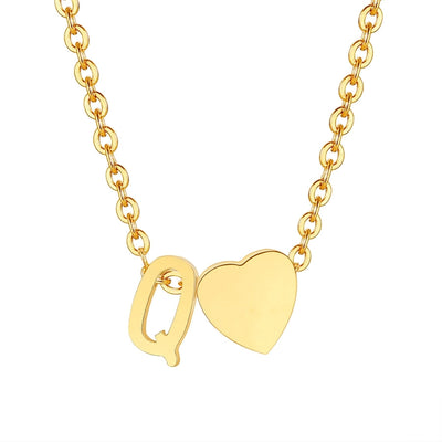 Jewelry Simple Style Commute Letter Heart Shape 201 Stainless Steel Plating Pendant Necklace