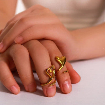 Jewelry Vintage Style Simple Style Geometric 304 Stainless Steel 18K Gold Plated Open Rings