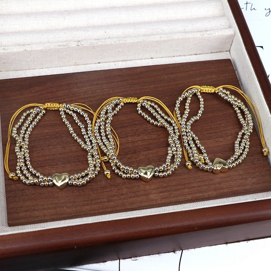 Copper Beaded Heart Shape Bracelets