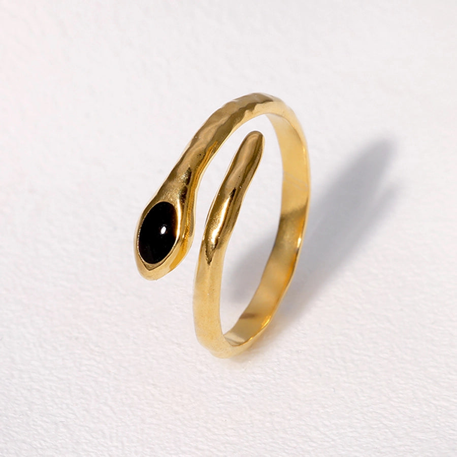Jewelry Modern Style Simple Style Cool Style Snake 304 Stainless Steel 18K Gold Plated Enamel Stainless Steel Rings