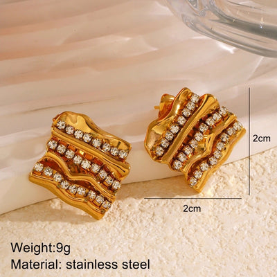 1 Pair Retro Simple Style Classic Style Geometric Heart Shape Bow Knot Plating 304 Stainless Steel Ear Studs