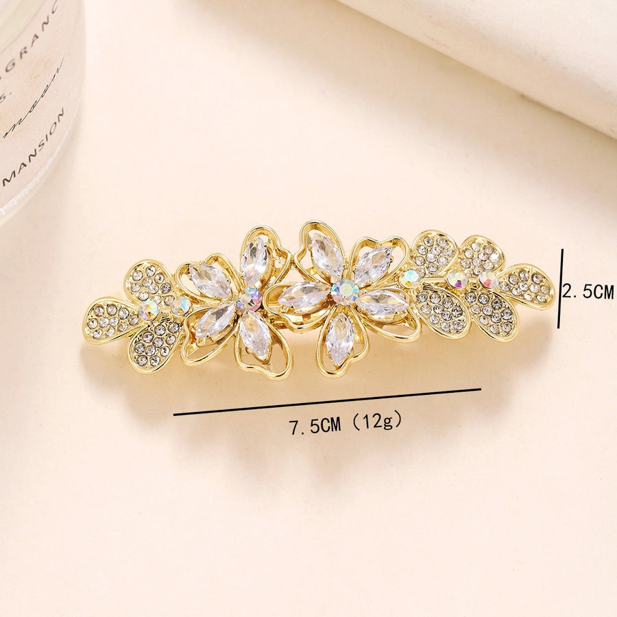 Women's Simple Style Classic Style Flower Alloy Inlay Zircon Hair Clip