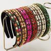 women's elegant luxurious water droplets alloy cloth inlay rhinestones hair band