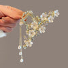 women's lady flower alloy inlay rhinestones hair claws