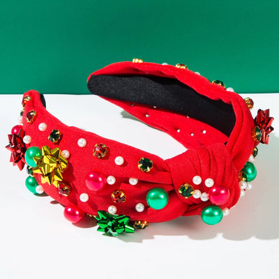 Christmas Christmas Classic Style Women's Geometric Alloy Inlay Rhinestones Pearl Hair Band