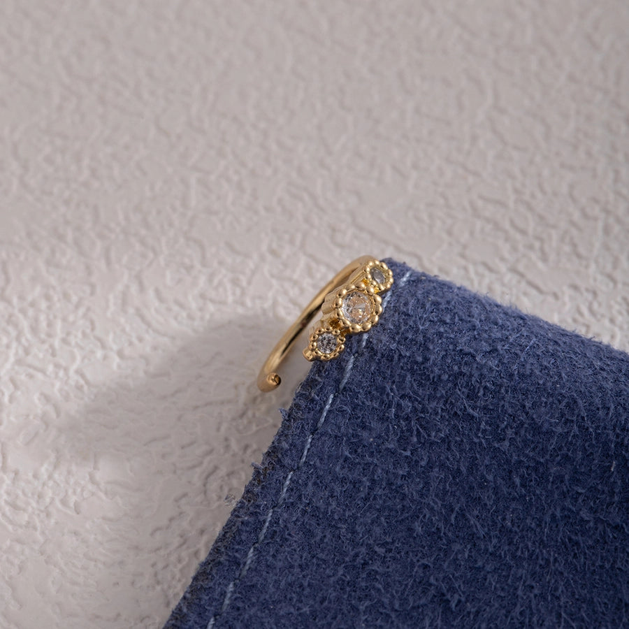 1 Piece Nose Rings & Studs Simple Style Geometric Heart Shape Alloy Plating Inlay Rhinestones Nose Rings & Studs