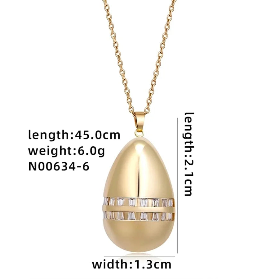 Jewelry Cute Simple Style Star Heart Shape Lines 304 Stainless Steel Copper Zircon K Gold Plated Rhodium Plated Plating Inlay Pendant Necklace