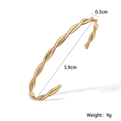 Retro Simple Style Commute Geometric 304 Stainless Steel Cuff Bracelets In Bulk