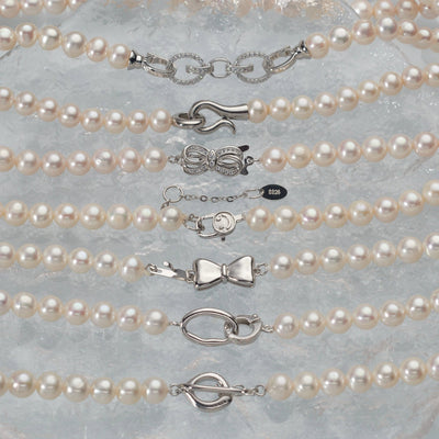 925 Sterling Silver Beaded Chain Beaded Metal Button Round Freshwater Pearl Necklace