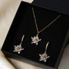 Elegant Personality Fashion Snowflake Suit, 3-Piece Fashion Simple Pendant Necklace and Earrings Suit, Suitable for Daily Wear, Party and Valentine's Day Gifts