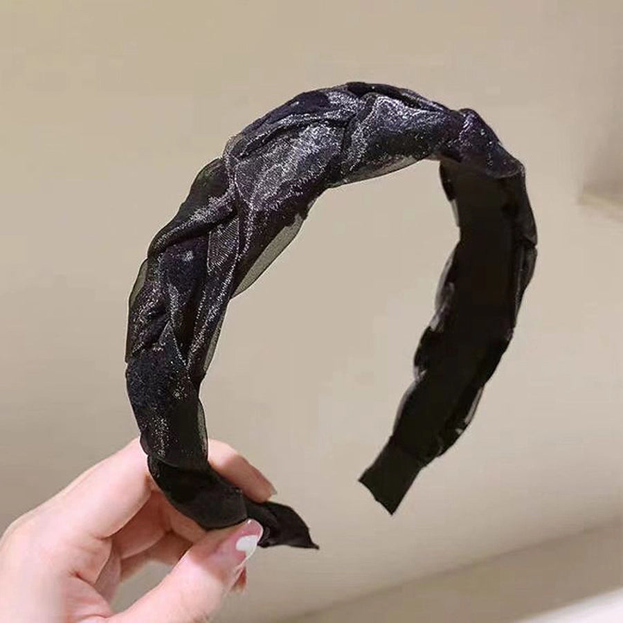 simple style flower bow knot twist cloth hair band