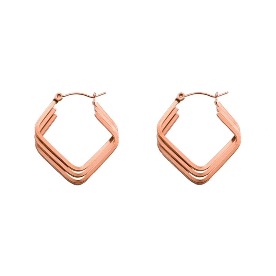 1 Pair Simple Style Geometric Titanium Steel 18K Gold Plated Earrings