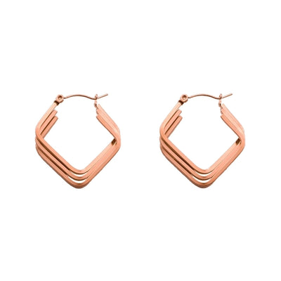 1 Pair Simple Style Geometric Titanium Steel 18K Gold Plated Earrings