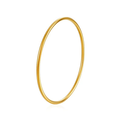 Simple Style Solid Color 304 Stainless Steel 18K Gold Plated Bangle In Bulk