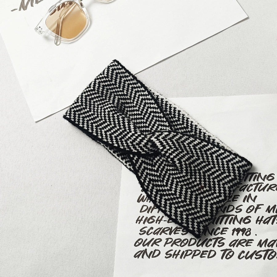 Women's Casual Simple Style Stripe yarn Rib-Knit Hair Band