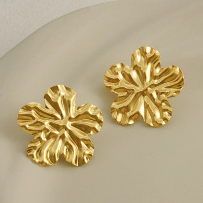 1 Pair Basic Simple Style Flower Plating 304 Stainless Steel Ear Studs