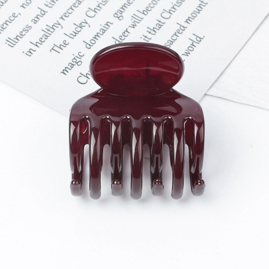 simple style solid color plastic resin hollow out hair claws 1 piece