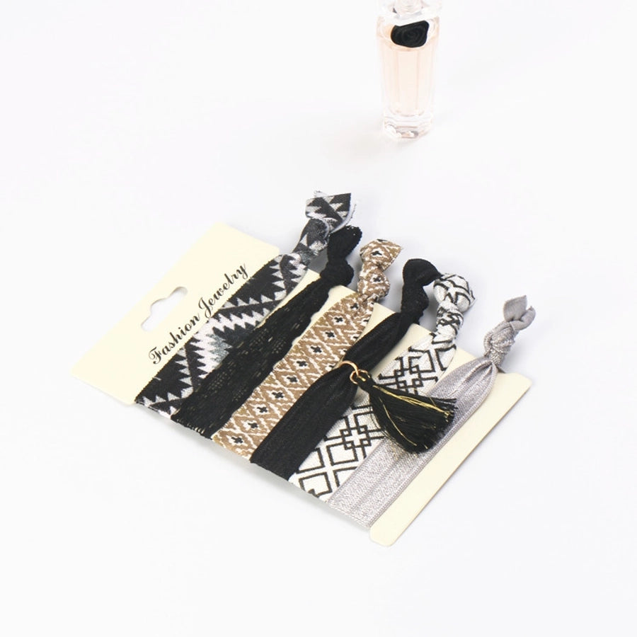 Factory sales tassel color knotted rubber band combination