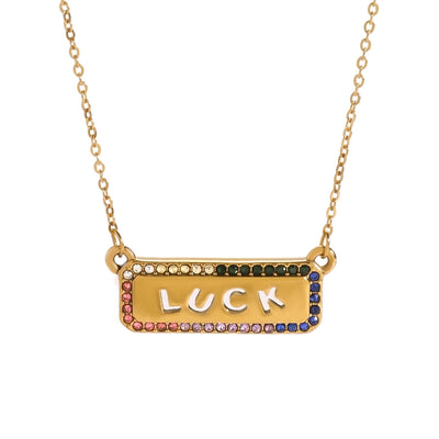Jewelry Simple Style Classic Style Letter 304 Stainless Steel Zircon Inlay Necklace