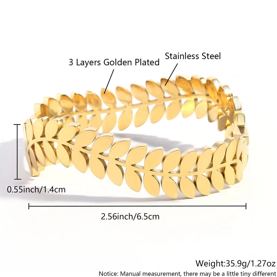Simple Style Commute Geometric Grain 18K Gold Plated Gold Plated 304 Stainless Steel  Bangle