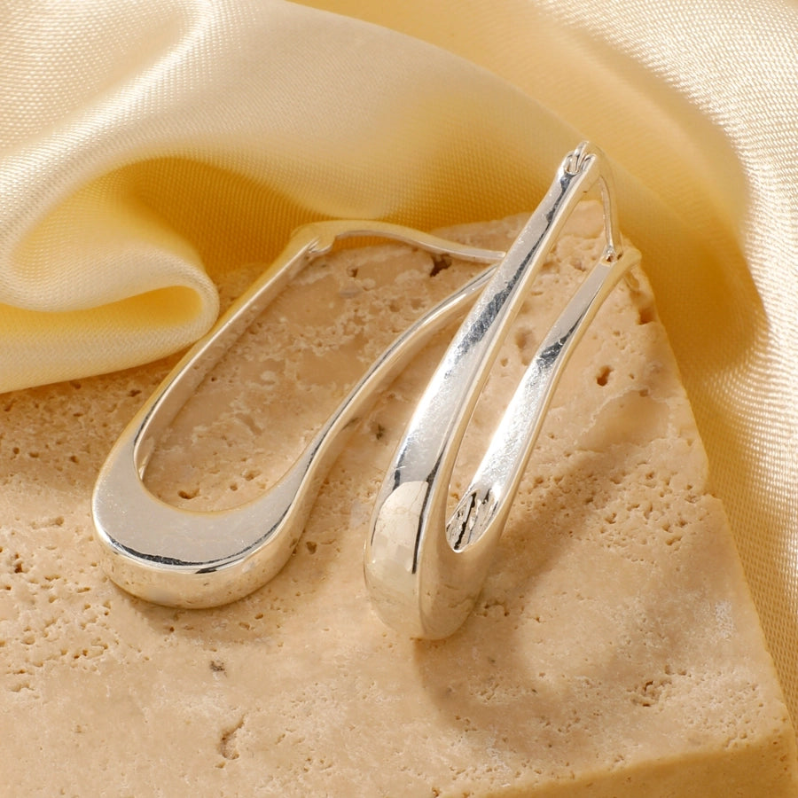 1 Pair Retro Shiny Korean Style Geometric Plating Copper K Gold Plated Earrings