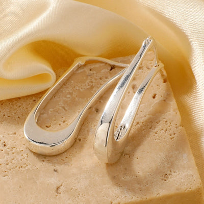 1 Pair Retro Shiny Korean Style Geometric Plating Copper K Gold Plated Earrings