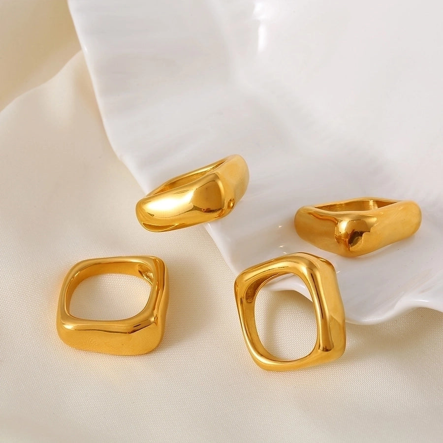 Jewelry Elegant Vacation Commute Geometric 304 Stainless Steel 18K Gold Plated Rings