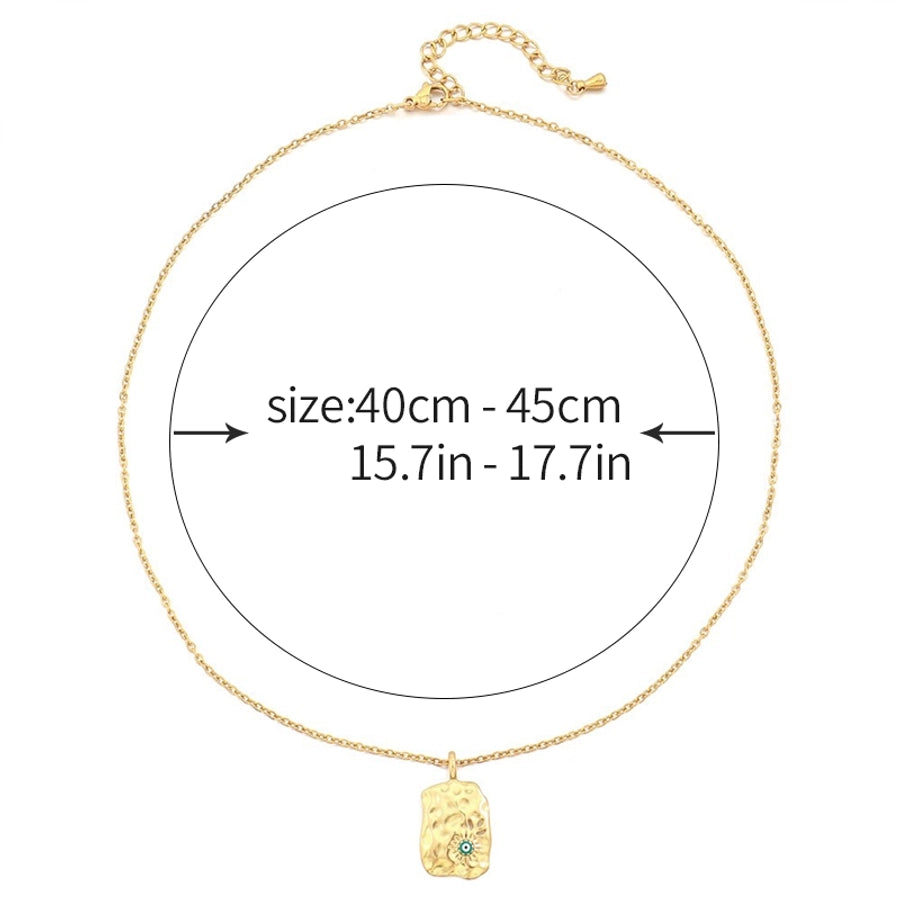 Jewelry Vintage Style Irregular Round Square 304 Stainless Steel Rhinestones Plating Inlay Pendant Necklace