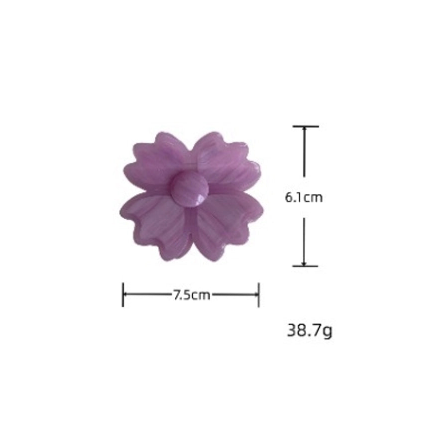 Women's Elegant Streetwear Flower Acetic acid sheets Hair Claws