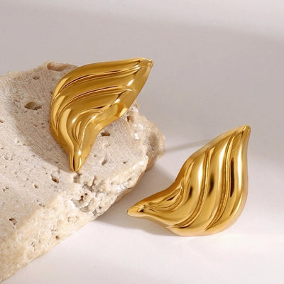 1 Pair Classic Style Water Droplets Solid Color 304 Stainless Steel Ear Studs