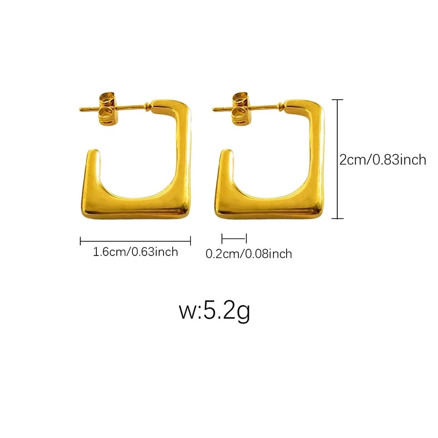 [Whole Titanium Steel] European and American Fashion Minimalist Earrings All-Matching Graceful Titanium Steel Earrings