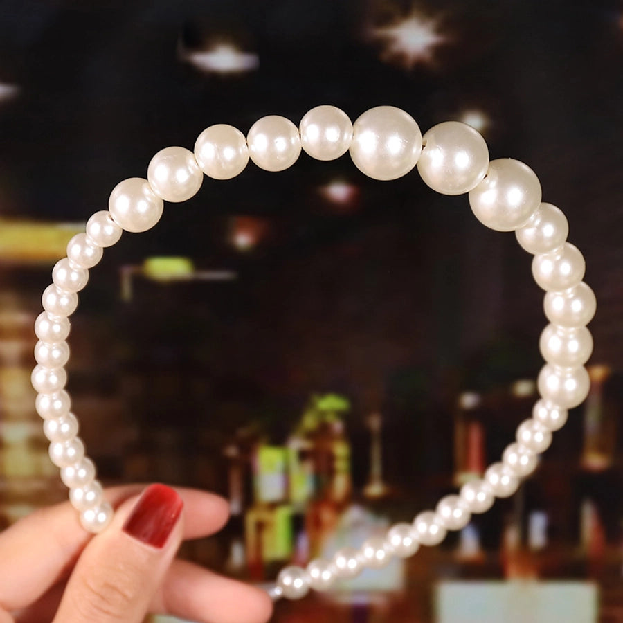 women's fashion waves alloy inlay artificial pearls headwear