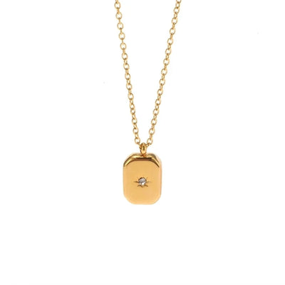 Jewelry Simple Style Classic Style Heart Shape 304 Stainless Steel Rhinestones Inlay Pendant Necklace