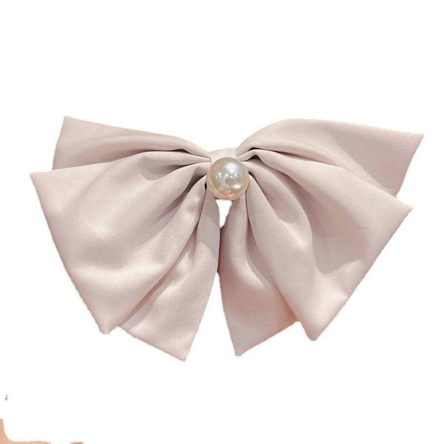 fashion bow knot cloth pearl hair clip 1 piece