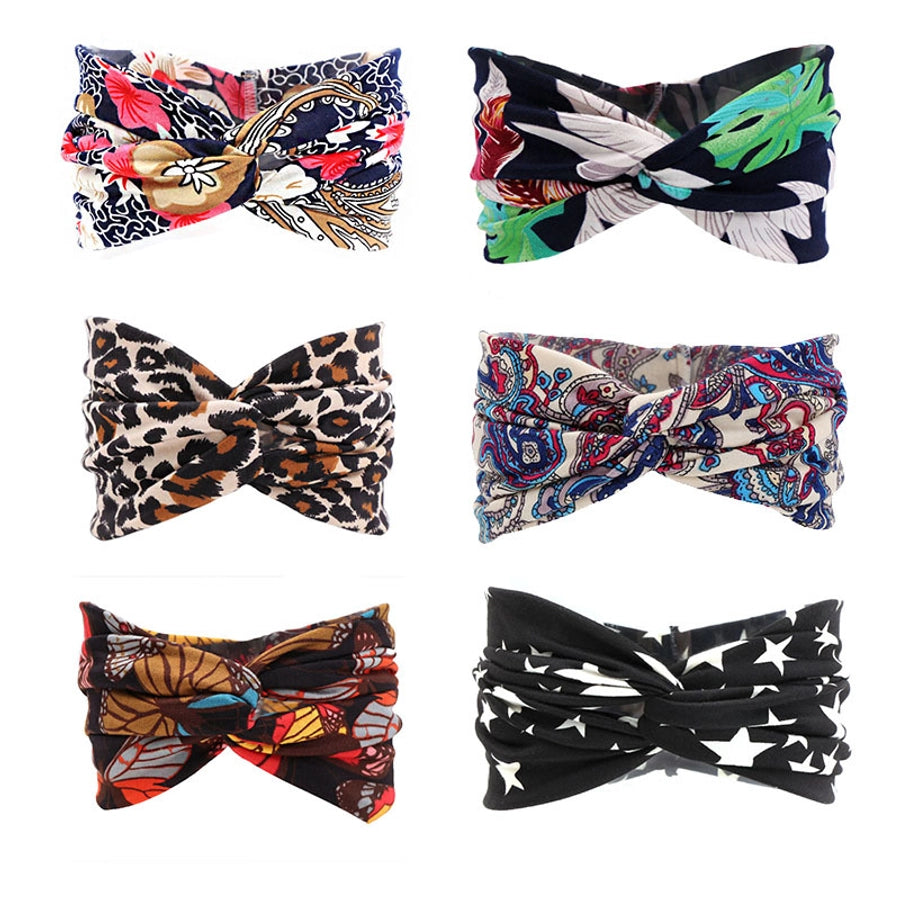 elegant streetwear plaid leopard cloth hair band