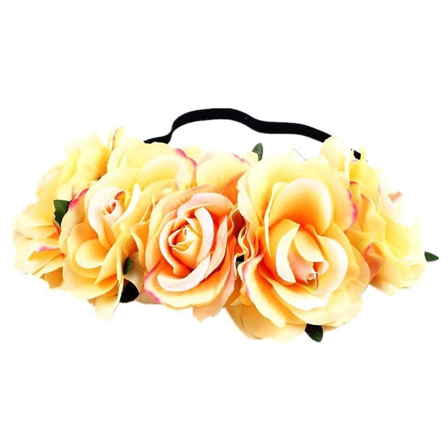 velvet rose wreath hair band silk cloth rose headband seaside holiday headdress children's photo hair accessories