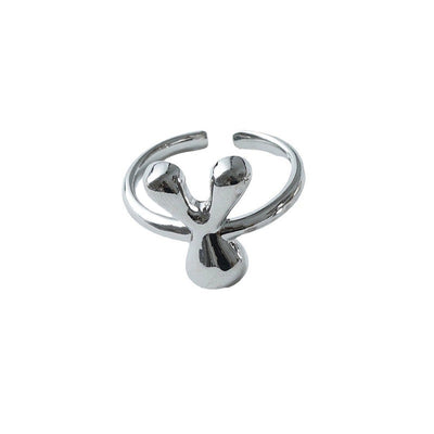 Copper Brass 18K Gold Plated Letter Open Rings