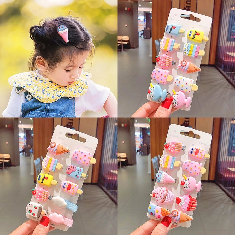 super cute cream ice cream children hairpin girl baby hair duckbill clip small clip hairpin jewelry
