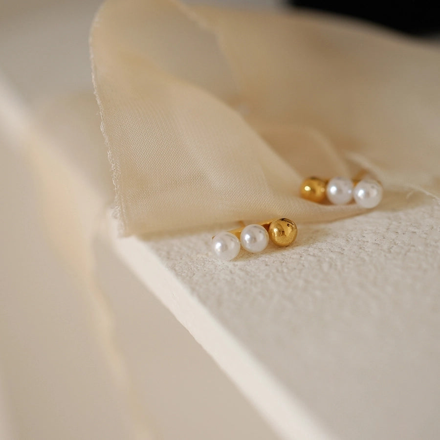 Elegant Cute Classic Style Pearl 304 Stainless Steel Ear Studs