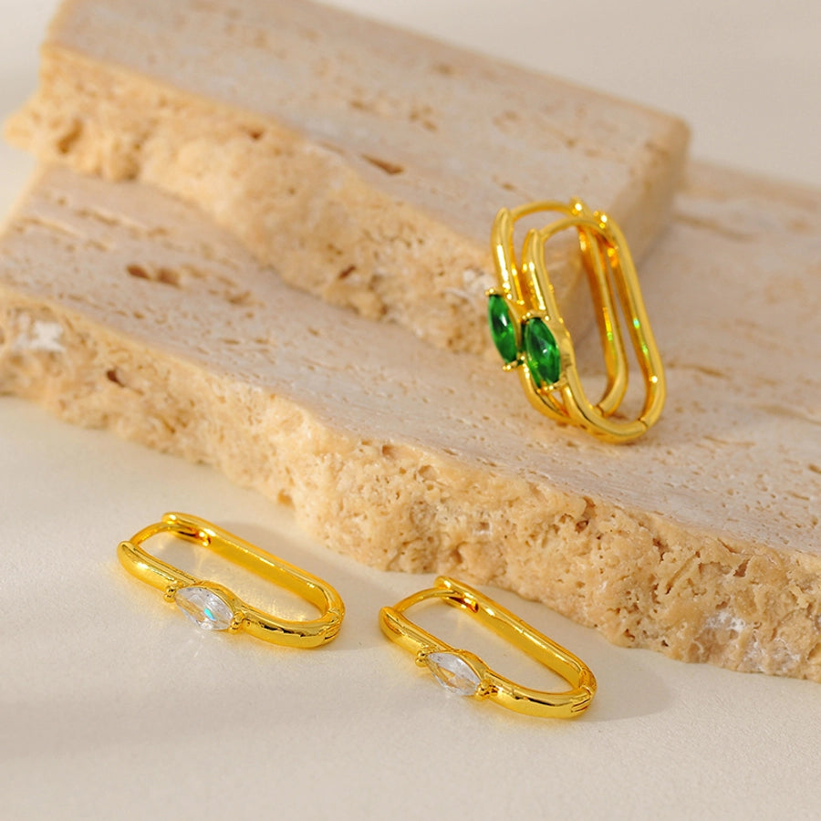 1 Pair Elegant Classic Style Geometric Copper Zircon Earrings