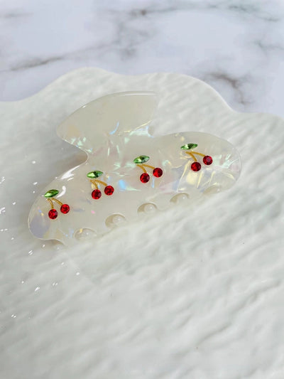 Ouyang Nana's Epijay Cute Cherry Pie Clip Back Head Hairpin Acetic Acid Shark Clip Hair Accessories Girl
