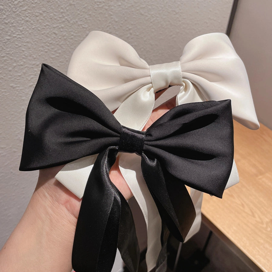 women's simple style bow knot cloth hair clip